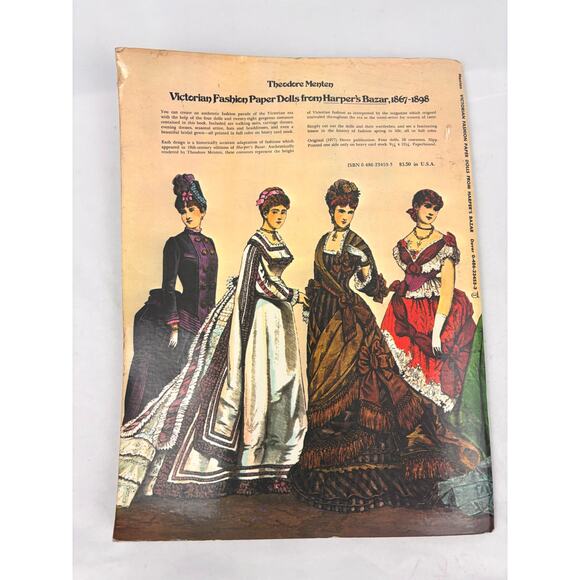 VTG Victorian Fashion Paper Dolls From Harper’s Bazar 1867-1898 Book 1970s Uncut - Picture 2 of 12